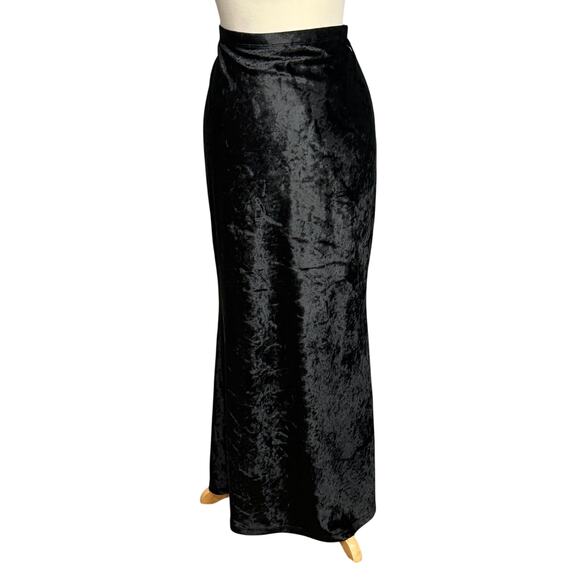 Vintage Y2K Express Maxi Skirt Womens M Black Velvet Soft Y2K 90s Whimsygoth - Picture 4 of 14